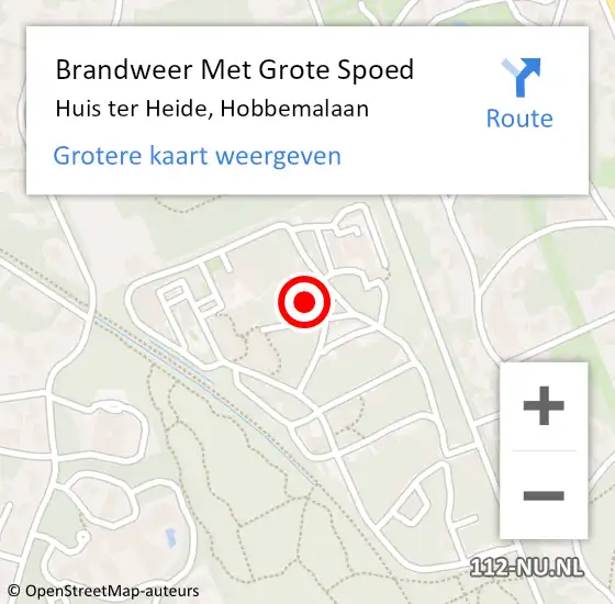 Locatie op kaart van de 112 melding: Brandweer Met Grote Spoed Naar Huis ter Heide, Hobbemalaan op 12 oktober 2021 20:36