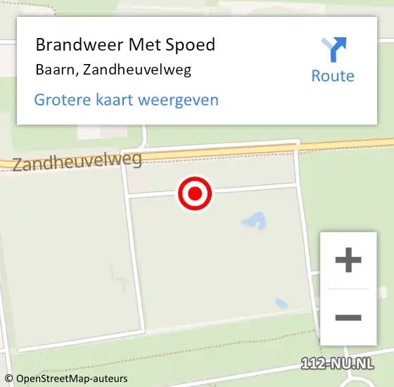 Locatie op kaart van de 112 melding: Brandweer Met Spoed Naar Baarn, Zandheuvelweg op 12 oktober 2021 21:22