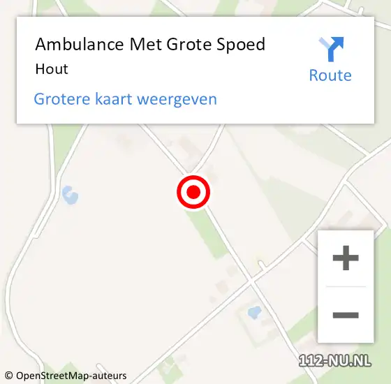 Locatie op kaart van de 112 melding: Ambulance Met Grote Spoed Naar Hout op 25 juni 2014 20:58