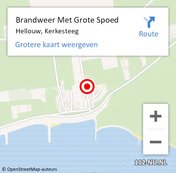 Locatie op kaart van de 112 melding: Brandweer Met Grote Spoed Naar Hellouw, Kerkesteeg op 12 oktober 2021 21:57