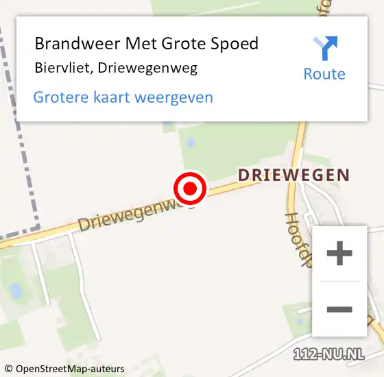 Locatie op kaart van de 112 melding: Brandweer Met Grote Spoed Naar Biervliet, Driewegenweg op 12 oktober 2021 22:52