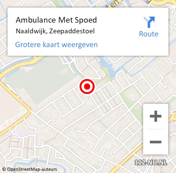 Locatie op kaart van de 112 melding: Ambulance Met Spoed Naar Naaldwijk, Zeepaddestoel op 6 oktober 2013 10:29