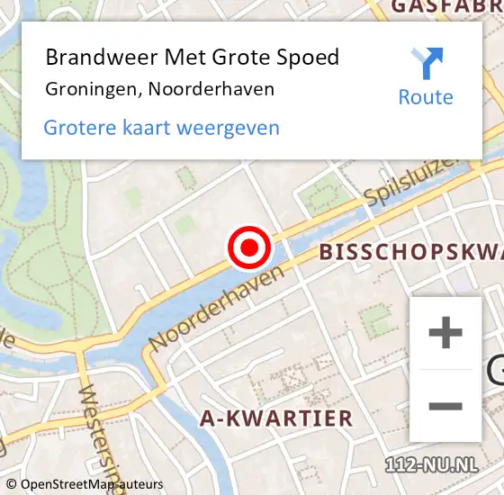 Locatie op kaart van de 112 melding: Brandweer Met Grote Spoed Naar Groningen, Noorderhaven op 13 oktober 2021 03:06