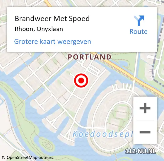 Locatie op kaart van de 112 melding: Brandweer Met Spoed Naar Rhoon, Onyxlaan op 13 oktober 2021 03:48