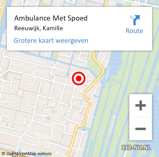 Locatie op kaart van de 112 melding: Ambulance Met Spoed Naar Reeuwijk, Kamille op 13 oktober 2021 04:51