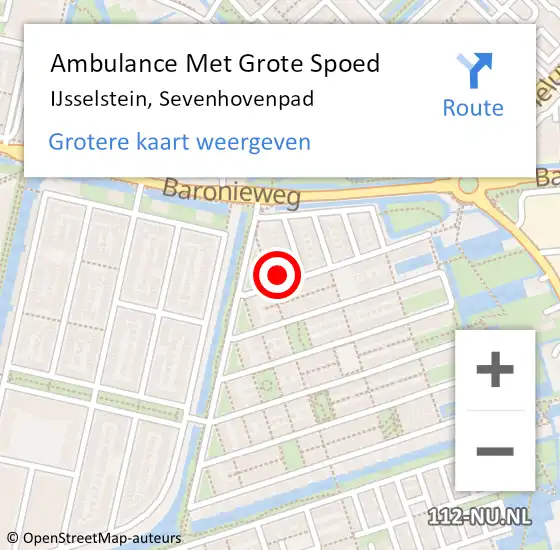 Locatie op kaart van de 112 melding: Ambulance Met Grote Spoed Naar IJsselstein, Sevenhovenpad op 25 juni 2014 21:32