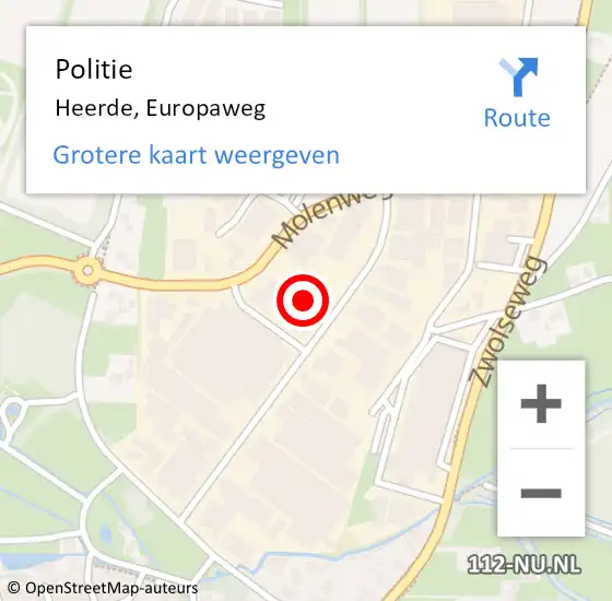 Locatie op kaart van de 112 melding: Politie Heerde, Europaweg op 13 oktober 2021 07:20