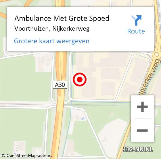 Locatie op kaart van de 112 melding: Ambulance Met Grote Spoed Naar Voorthuizen, Nijkerkerweg op 13 oktober 2021 07:23