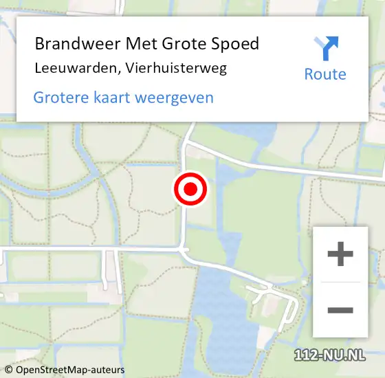 Locatie op kaart van de 112 melding: Brandweer Met Grote Spoed Naar Leeuwarden, Vierhuisterweg op 13 oktober 2021 07:40