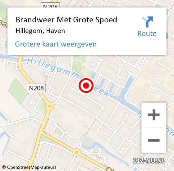 Locatie op kaart van de 112 melding: Brandweer Met Grote Spoed Naar Hillegom, Haven op 13 oktober 2021 07:52