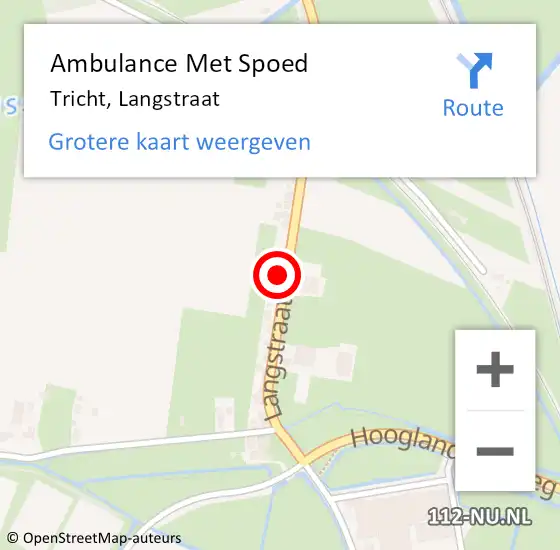 Locatie op kaart van de 112 melding: Ambulance Met Spoed Naar Tricht, Langstraat op 13 oktober 2021 08:16