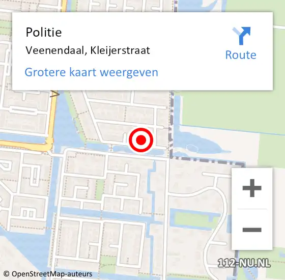 Locatie op kaart van de 112 melding: Politie Veenendaal, Kleijerstraat op 13 oktober 2021 08:33