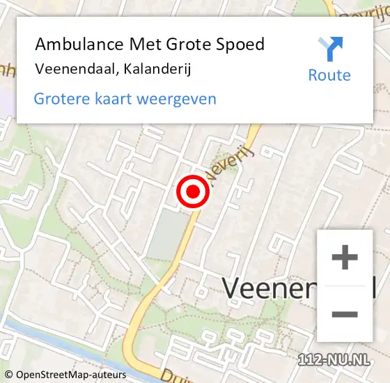 Locatie op kaart van de 112 melding: Ambulance Met Grote Spoed Naar Veenendaal, Kalanderij op 13 oktober 2021 09:11