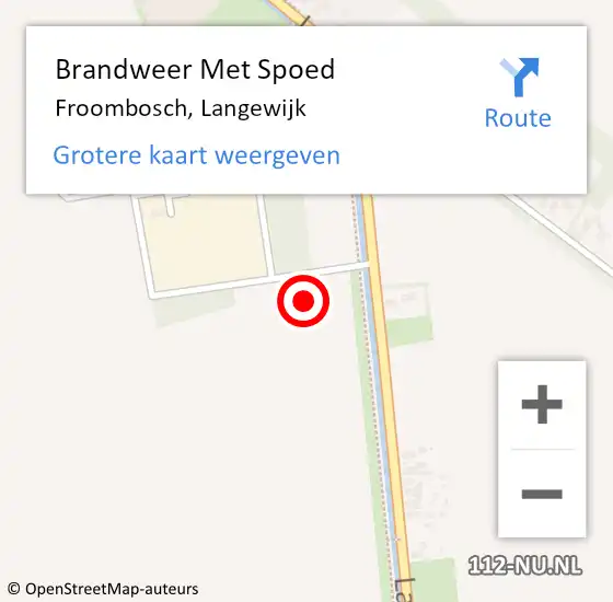 Locatie op kaart van de 112 melding: Brandweer Met Spoed Naar Froombosch, Langewijk op 13 oktober 2021 10:10