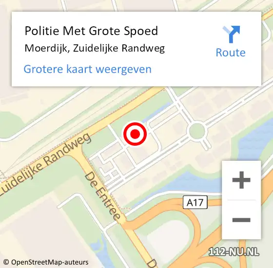 Locatie op kaart van de 112 melding: Politie Met Grote Spoed Naar Moerdijk, Zuidelijke Randweg op 13 oktober 2021 10:13