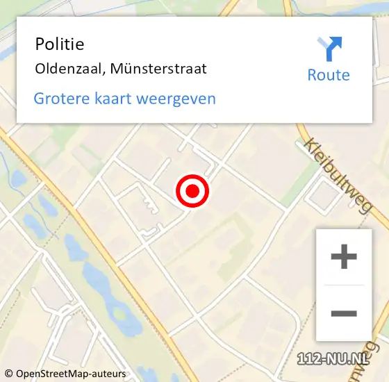 Locatie op kaart van de 112 melding: Politie Oldenzaal, Münsterstraat op 13 oktober 2021 10:55