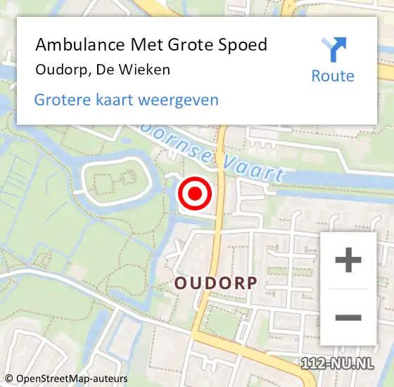 Locatie op kaart van de 112 melding: Ambulance Met Grote Spoed Naar Oudorp, De Wieken op 13 oktober 2021 11:25