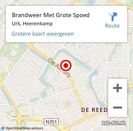 Locatie op kaart van de 112 melding: Brandweer Met Grote Spoed Naar Urk, Heerenkamp op 13 oktober 2021 11:48