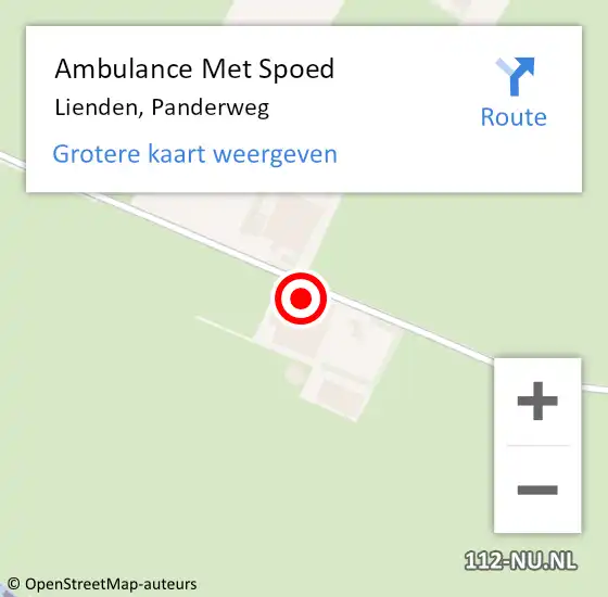 Locatie op kaart van de 112 melding: Ambulance Met Spoed Naar Lienden, Panderweg op 13 oktober 2021 12:03