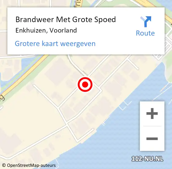 Locatie op kaart van de 112 melding: Brandweer Met Grote Spoed Naar Enkhuizen, Voorland op 13 oktober 2021 12:10