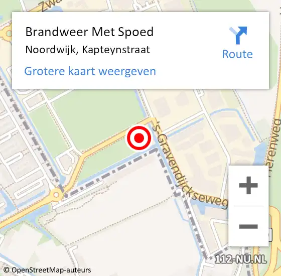 Locatie op kaart van de 112 melding: Brandweer Met Spoed Naar Noordwijk, Kapteynstraat op 13 oktober 2021 12:16