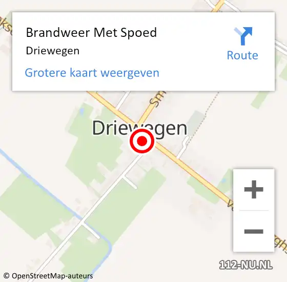 Locatie op kaart van de 112 melding: Brandweer Met Spoed Naar Driewegen op 13 oktober 2021 12:53