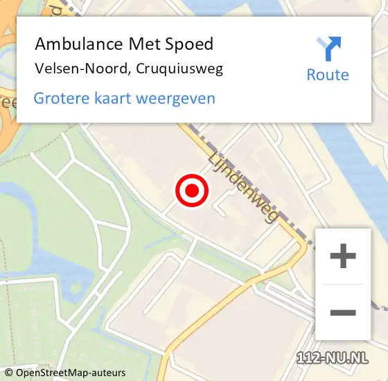 Locatie op kaart van de 112 melding: Ambulance Met Spoed Naar Velsen-Noord, Cruquiusweg op 13 oktober 2021 12:59