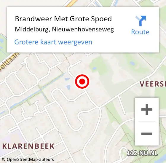 Locatie op kaart van de 112 melding: Brandweer Met Grote Spoed Naar Middelburg, Nieuwenhovenseweg op 13 oktober 2021 13:02