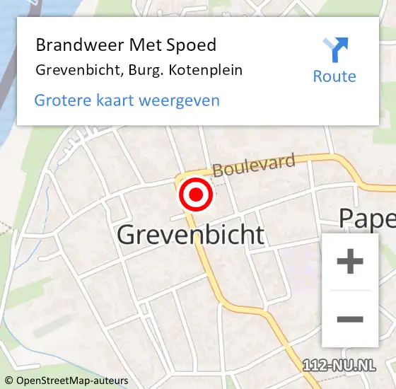 Locatie op kaart van de 112 melding: Brandweer Met Spoed Naar Grevenbicht, Burg. Kotenplein op 13 oktober 2021 13:34