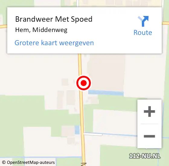 Locatie op kaart van de 112 melding: Brandweer Met Spoed Naar Hem, Middenweg op 13 oktober 2021 13:41