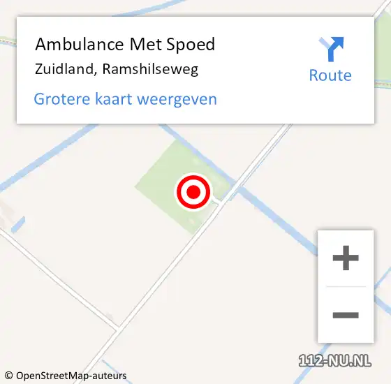 Locatie op kaart van de 112 melding: Ambulance Met Spoed Naar Zuidland, Ramshilseweg op 13 oktober 2021 13:58