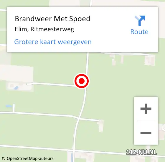 Locatie op kaart van de 112 melding: Brandweer Met Spoed Naar Elim, Ritmeesterweg op 13 oktober 2021 15:29