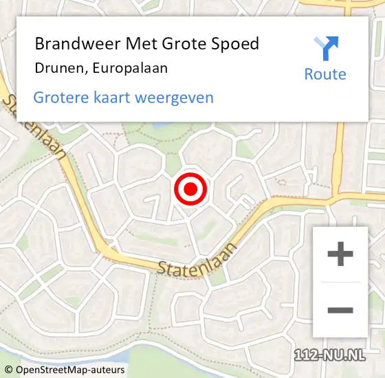 Locatie op kaart van de 112 melding: Brandweer Met Grote Spoed Naar Drunen, Europalaan op 13 oktober 2021 15:29