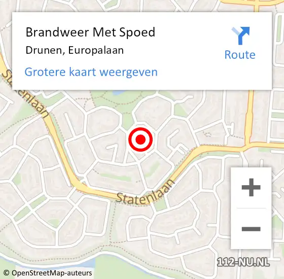 Locatie op kaart van de 112 melding: Brandweer Met Spoed Naar Drunen, Europalaan op 13 oktober 2021 15:44