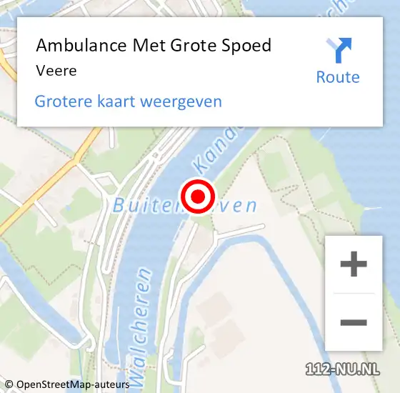 Locatie op kaart van de 112 melding: Ambulance Met Grote Spoed Naar Veere op 13 oktober 2021 16:15