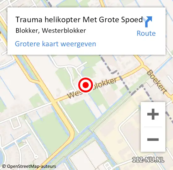 Locatie op kaart van de 112 melding: Trauma helikopter Met Grote Spoed Naar Blokker, Westerblokker op 13 oktober 2021 16:42
