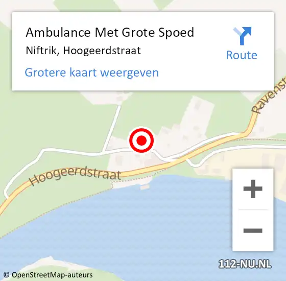 Locatie op kaart van de 112 melding: Ambulance Met Grote Spoed Naar Niftrik, Hoogeerdstraat op 13 oktober 2021 18:01