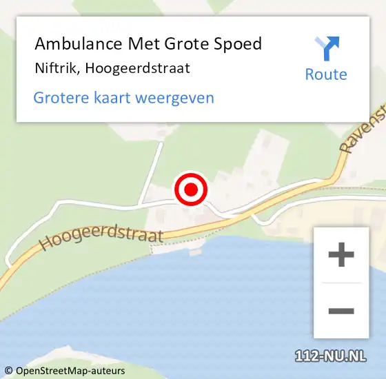 Locatie op kaart van de 112 melding: Ambulance Met Grote Spoed Naar Niftrik, Hoogeerdstraat op 13 oktober 2021 18:02