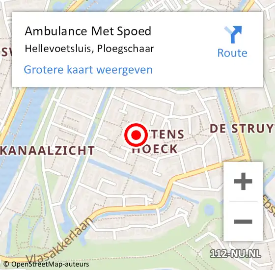 Locatie op kaart van de 112 melding: Ambulance Met Spoed Naar Hellevoetsluis, Ploegschaar op 13 oktober 2021 18:47