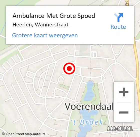 Locatie op kaart van de 112 melding: Ambulance Met Grote Spoed Naar Heerlen, Wannerstraat op 13 oktober 2021 19:02