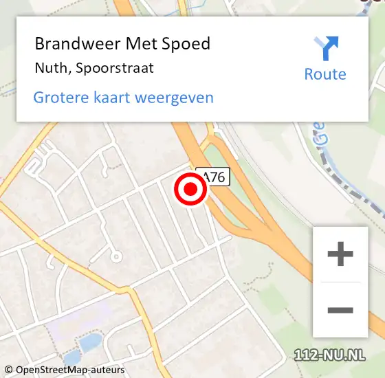 Locatie op kaart van de 112 melding: Brandweer Met Spoed Naar Nuth, Spoorstraat op 13 oktober 2021 20:19