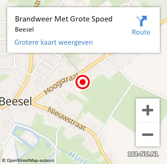 Locatie op kaart van de 112 melding: Brandweer Met Grote Spoed Naar Beesel op 13 oktober 2021 20:36