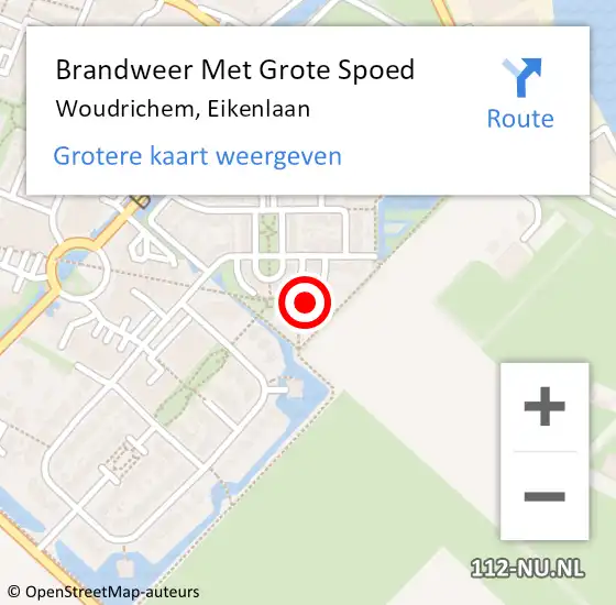 Locatie op kaart van de 112 melding: Brandweer Met Grote Spoed Naar Woudrichem, Eikenlaan op 13 oktober 2021 20:48