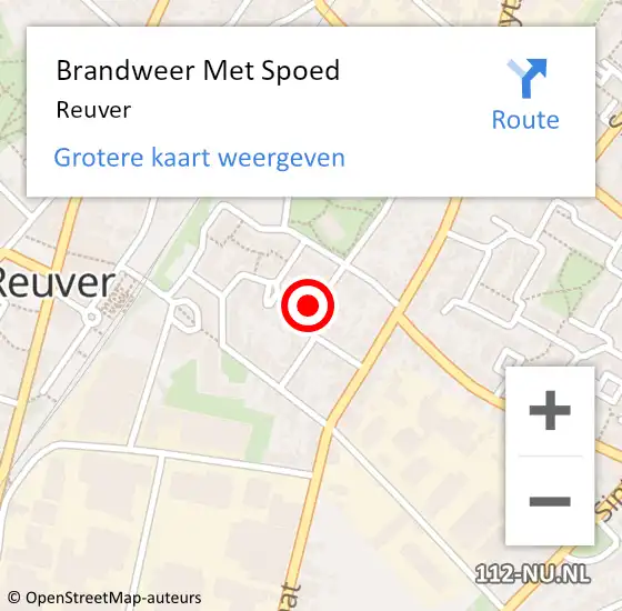 Locatie op kaart van de 112 melding: Brandweer Met Spoed Naar Reuver op 13 oktober 2021 21:20