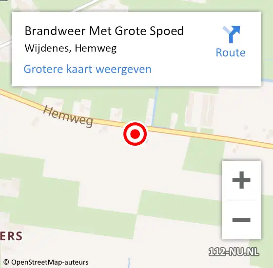 Locatie op kaart van de 112 melding: Brandweer Met Grote Spoed Naar Wijdenes, Hemweg op 25 juni 2014 23:54