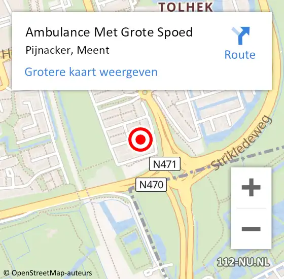 Locatie op kaart van de 112 melding: Ambulance Met Grote Spoed Naar Pijnacker, Meent op 13 oktober 2021 23:35