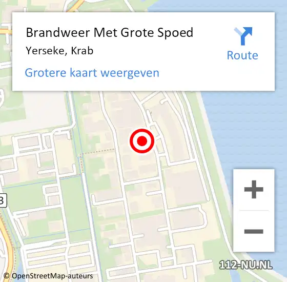 Locatie op kaart van de 112 melding: Brandweer Met Grote Spoed Naar Yerseke, Krab op 13 oktober 2021 23:39