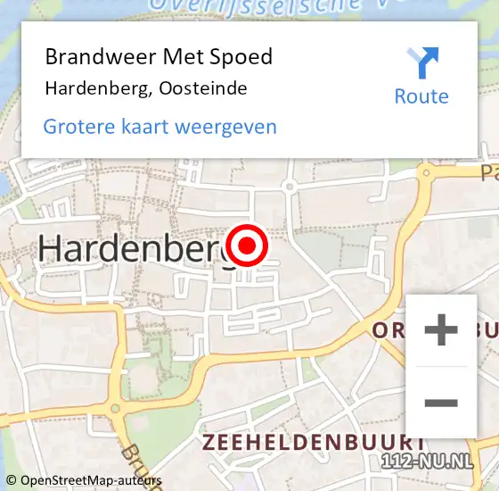 Locatie op kaart van de 112 melding: Brandweer Met Spoed Naar Hardenberg, Oosteinde op 13 oktober 2021 23:40