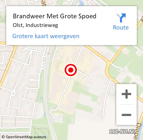 Locatie op kaart van de 112 melding: Brandweer Met Grote Spoed Naar Olst, Industrieweg op 14 oktober 2021 01:26