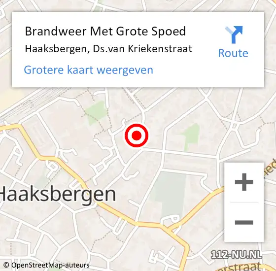 Locatie op kaart van de 112 melding: Brandweer Met Grote Spoed Naar Haaksbergen, Ds.van Kriekenstraat op 14 oktober 2021 01:30